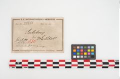 Etikett zu Bronzeknotenarmreif (NHMW-PRAE-025381)
